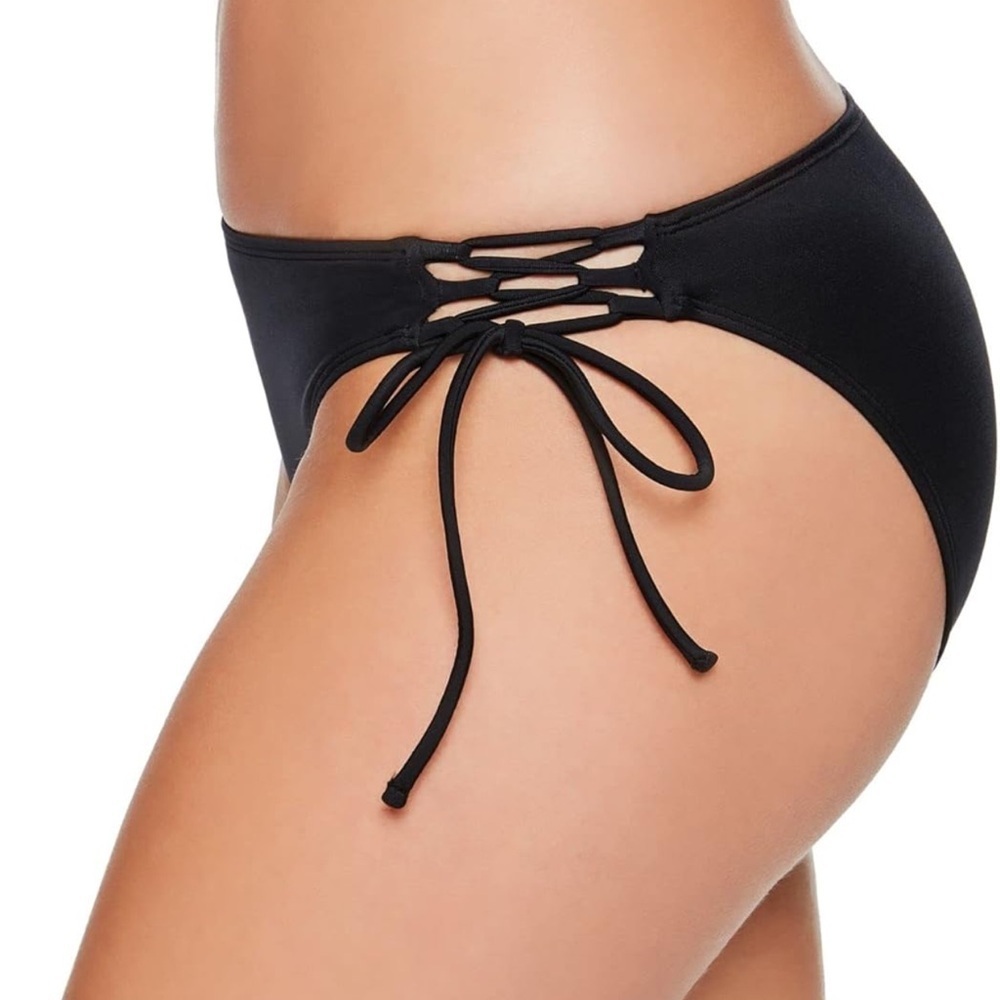 SALT + COVE Black Side Tie Bikini Bottom XL NWT Lined Swim Separate - Picture 2 of 6